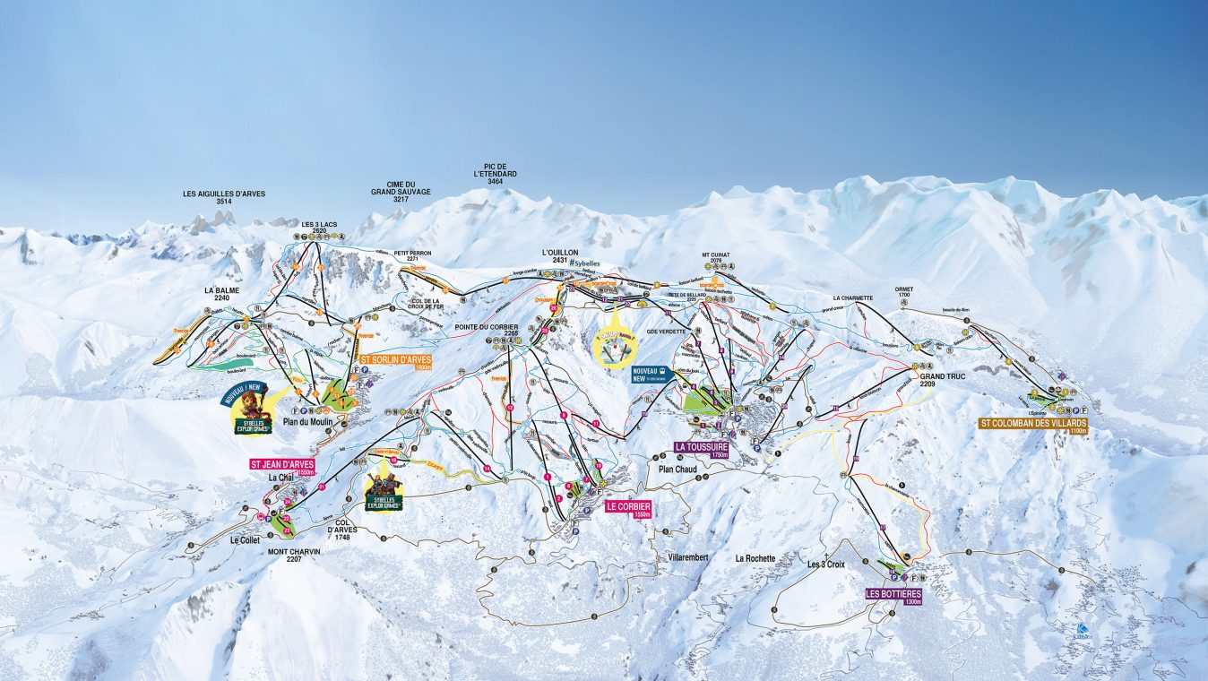 LES SYBELLES - Fond Plan des pistes H22-23 BD Global